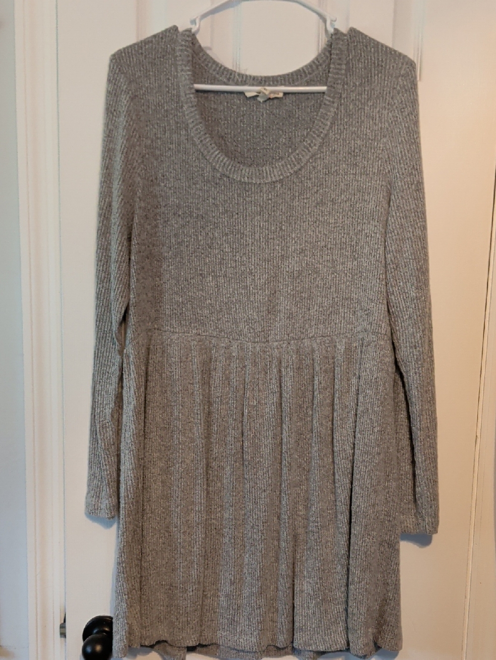 BeBop Gray Ribbed Knit Long Sleeve Dress Sz XL